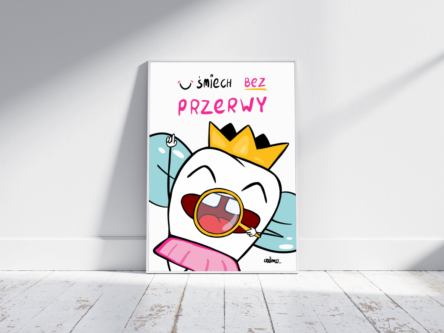 uśmiech bez przerwy plakat humorystyczny plakat stomatologiczny