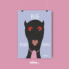 Cute illustration on a Hug Your Sadness poster with a comforting message