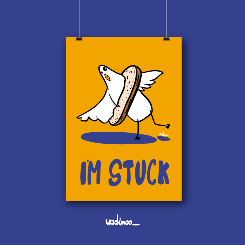 „I'm Stuck” – A funny poster for lovers of absurd humor
